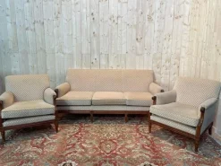 Outlet Pamono Louis XVI Living Room Sofa and Bergeres, Set of 3