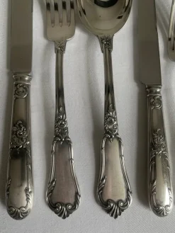 Pamono Louis XVI Silver-Plated Cutlery by Bruno Wiskemann, 1965, Set of 120> Cutlery & Serving Utensils