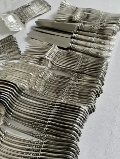 Pamono Louis XVI Silver-Plated Cutlery by Bruno Wiskemann, 1965, Set of 120><noscript><img width=