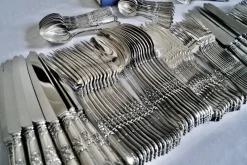 Pamono Louis XVI Silver-Plated Cutlery by Bruno Wiskemann, 1965, Set of 120><noscript><img width=