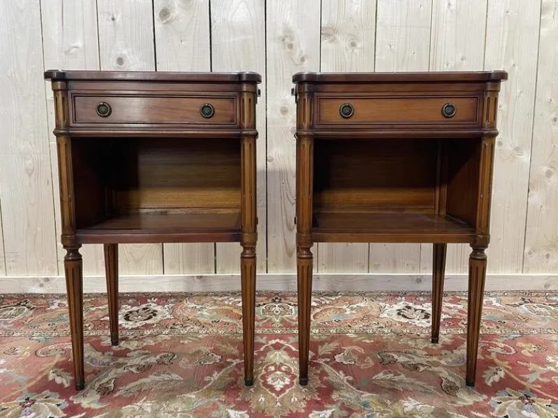 Online Pamono Louis XVI Style Bedside Tables in Cherrywood, Set of 2