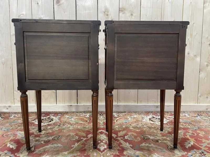 Online Pamono Louis XVI Style Bedside Tables in Cherrywood, Set of 2