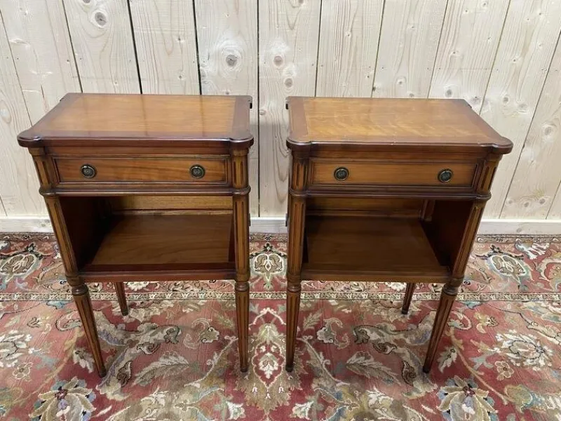 Online Pamono Louis XVI Style Bedside Tables in Cherrywood, Set of 2