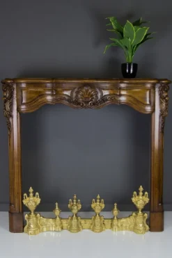 Outlet Pamono Louis XVI Style Bronze Fireplace Set from Charles Casier, Set of 5