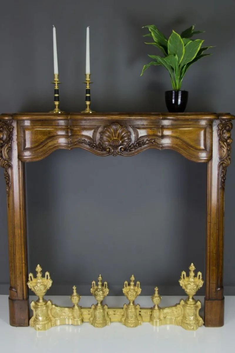 Outlet Pamono Louis XVI Style Bronze Fireplace Set from Charles Casier, Set of 5