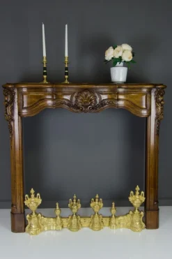 Outlet Pamono Louis XVI Style Bronze Fireplace Set from Charles Casier, Set of 5