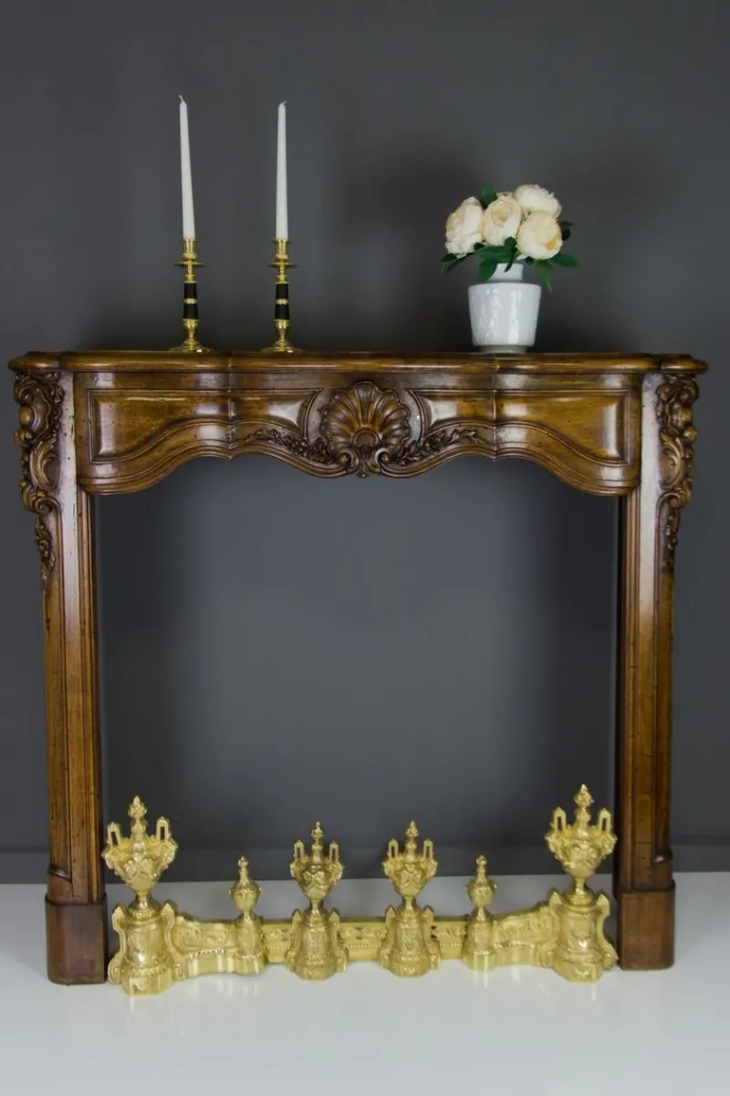 Outlet Pamono Louis XVI Style Bronze Fireplace Set from Charles Casier, Set of 5