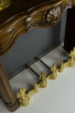 Outlet Pamono Louis XVI Style Bronze Fireplace Set from Charles Casier, Set of 5