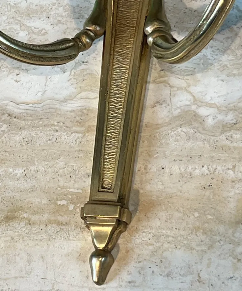 Pamono Louis XVI Style Bronze Wall Lights, Set of 2