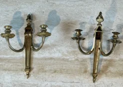 Pamono Louis XVI Style Bronze Wall Lights, Set of 2