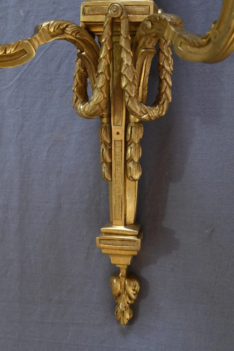Pamono Louis XVI Style Bronze Wall Lights, Late 19th Century, Set of 2> Wall Lights & Sconces