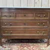 Discount Pamono Louis Xvi Style Chest of Drawers in Mahogany and Brass Trim, White Carrara Marble