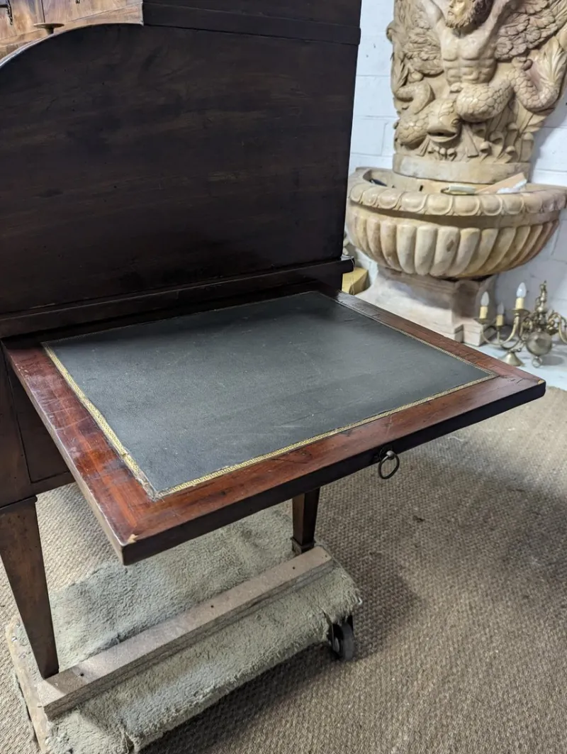 Pamono Louis XVI Style Cylinder Secretary in Flame Mahogany> Secretaires