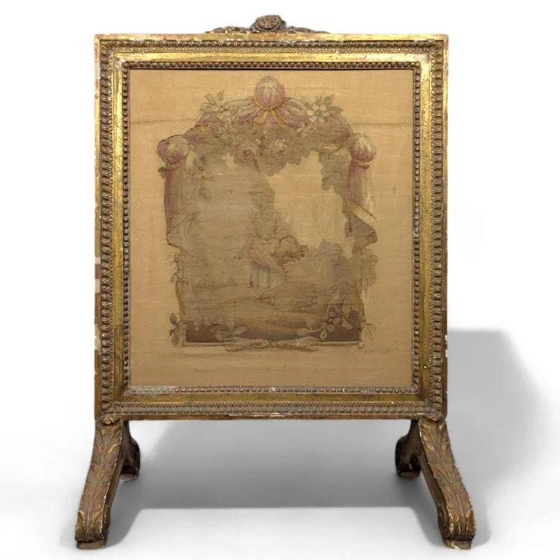 Pamono Louis XVI Style Fire Screen in Gilded Wood> Room Dividers & Screens