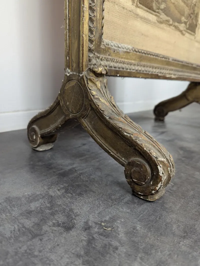 Pamono Louis XVI Style Fire Screen in Gilded Wood> Room Dividers & Screens