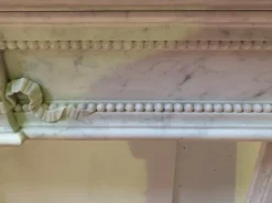 Pamono Louis XVI Style Fireplace in White Carrara Marble, 19th Century><noscript><img width=