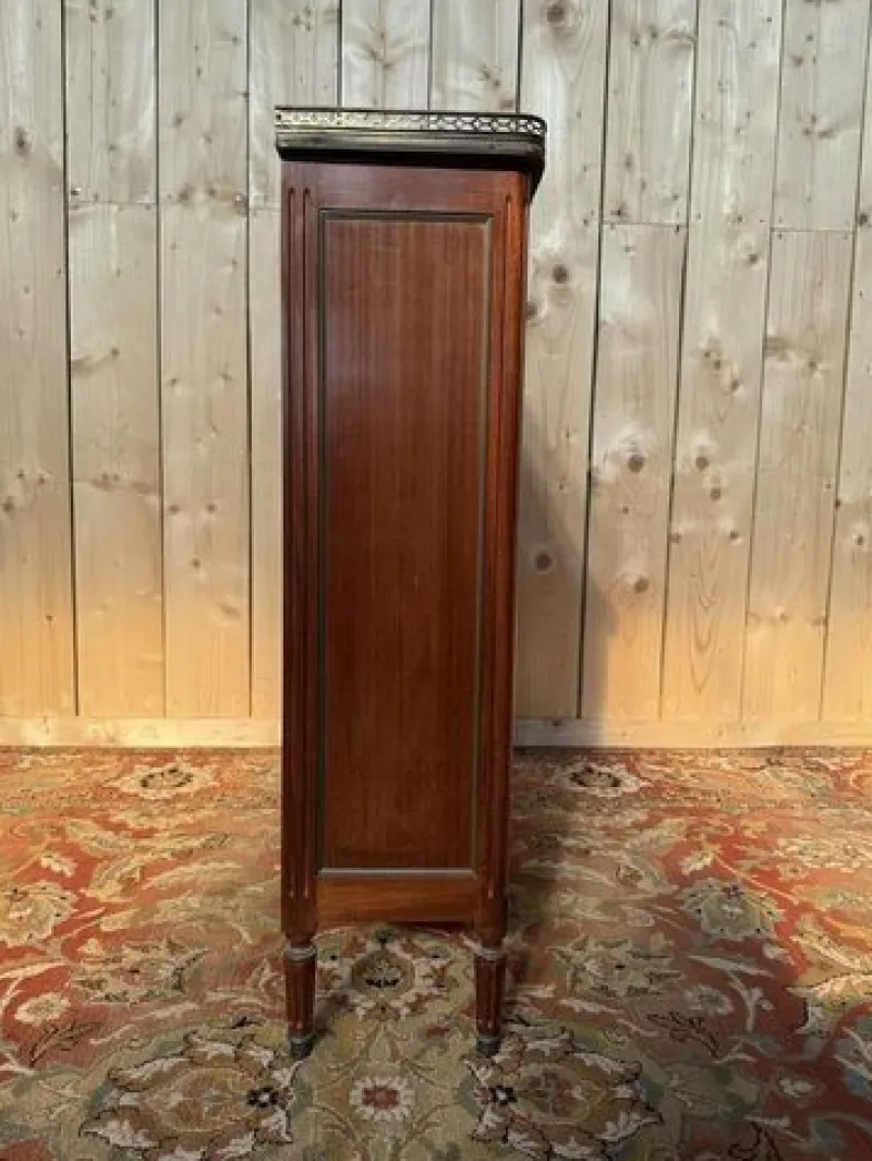 New Pamono Louis XVI Style Mahogany and Carrara Marble Bibus