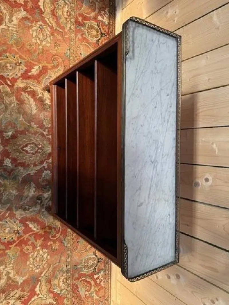 New Pamono Louis XVI Style Mahogany and Carrara Marble Bibus