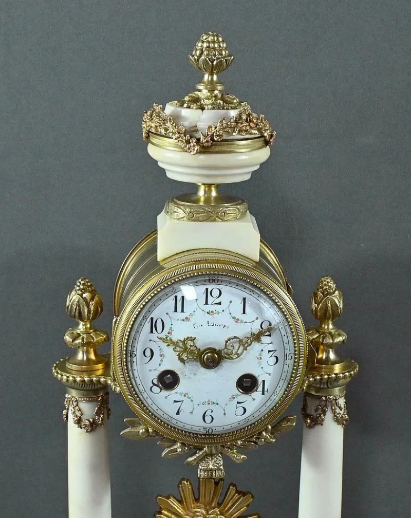 Pamono Louis XVI Style Marble and Bronze Clock from Mougin, 1889> Clocks