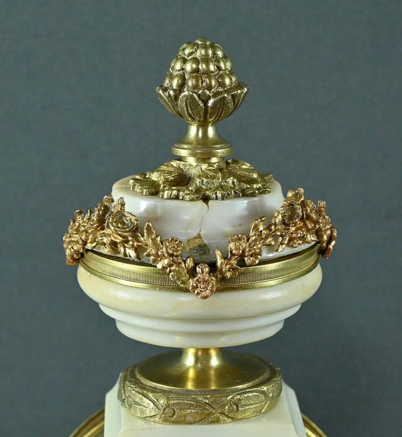 Pamono Louis XVI Style Marble and Bronze Clock from Mougin, 1889> Clocks