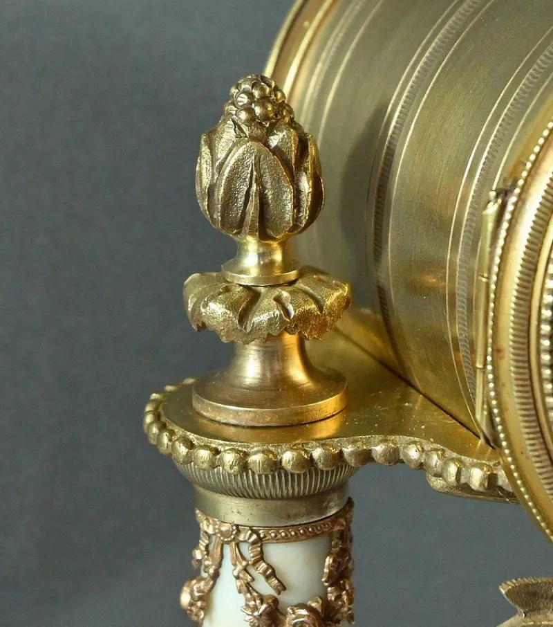 Pamono Louis XVI Style Marble and Bronze Clock from Mougin, 1889> Clocks