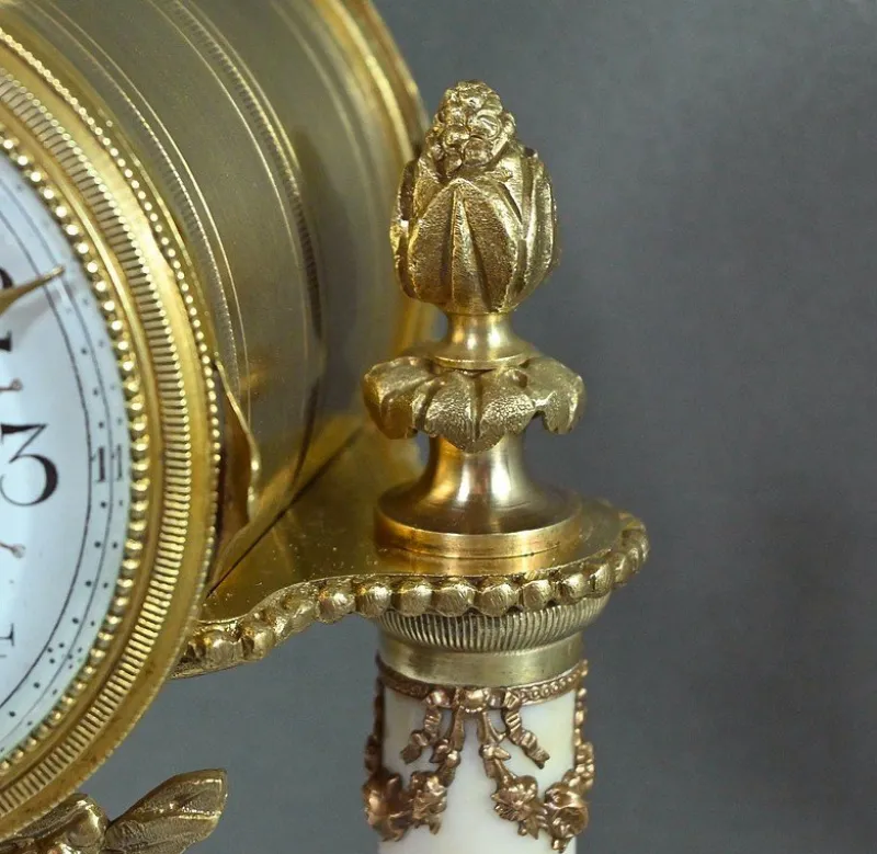 Pamono Louis XVI Style Marble and Bronze Clock from Mougin, 1889> Clocks