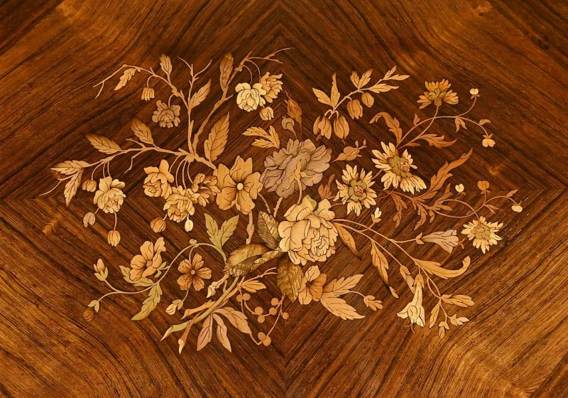 Outlet Pamono Louis Xvi Style Marquetry System Table, Late 19th Century