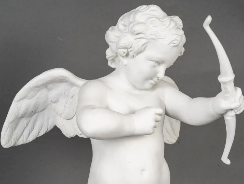 Pamono Louis XVI Style Sculpture of Amor with Bow, Bisque on Gilt Bronze Mount> Classical|Sculpture
