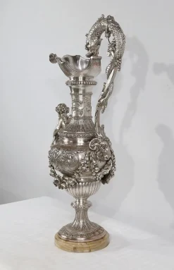 Pamono Louis XVI Style Silver Ewer, 19th Century><noscript><img width=