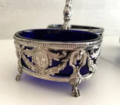 Pamono Louis XVI Style Silver Salt Cellars from Georges Bachelet, 1880s, Set of 2><noscript><img width=