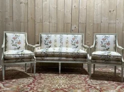 Pamono Louis XVI Style Sofa and Chairs, Set of 3> Living Room Sets