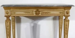 Pamono Louis XVI Style 19th-Century Marble and Golden Wood Console Table><noscript><img width=