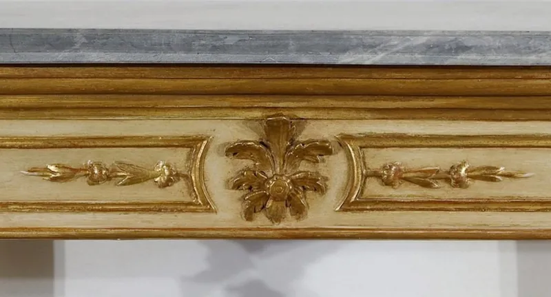 Pamono Louis XVI Style 19th-Century Marble and Golden Wood Console Table> Console Tables