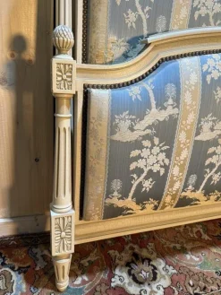Hot Pamono Louis XVI Style Upholstered Bed in Beige Wood