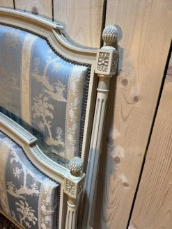 Hot Pamono Louis XVI Style Upholstered Bed in Beige Wood