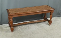 Pamono Louis XVI Style Walnut and Beech Bench, Early 20th Century><noscript><img width=