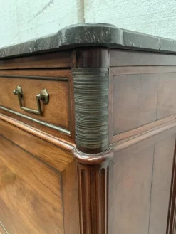 Pamono Louis XVI 19th Century Mahogany Secretary in Grey Veined Marble Top> Secretaires