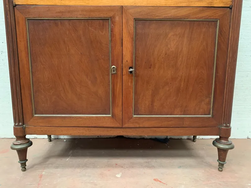 Pamono Louis XVI 19th Century Mahogany Secretary in Grey Veined Marble Top> Secretaires