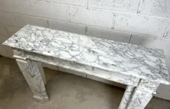 New Pamono Louis XVI White Marble Chimney, 1890s