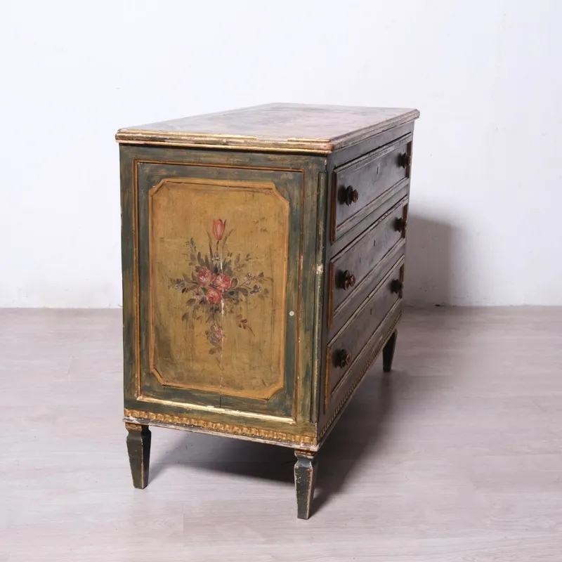 Pamono Louis XVI Wooden Three-Drawer Chest of Drawers, 1950s> Dressers, Commodes & Chests