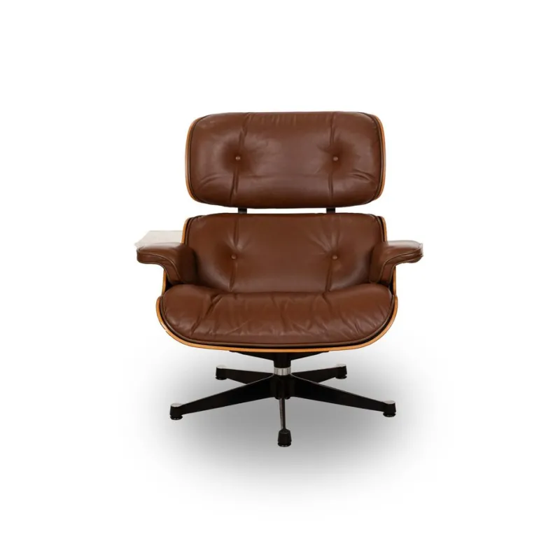 Pamono Lounge Chair in Leather by Charles & Ray Eames for Herman Miller> Lounge Chairs & Armchairs