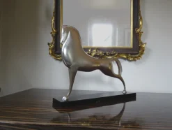 New Pamono Lovet-Lorski, Modernist Art Deco Style Horse, Bronze on Marble Base, 1970s