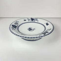 Clearance Pamono Low Blue Butterfly Compote Dish on Pedestal by Minton & Co., 1876