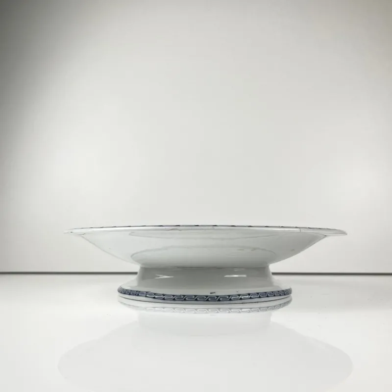 Clearance Pamono Low Blue Butterfly Compote Dish on Pedestal by Minton & Co., 1876