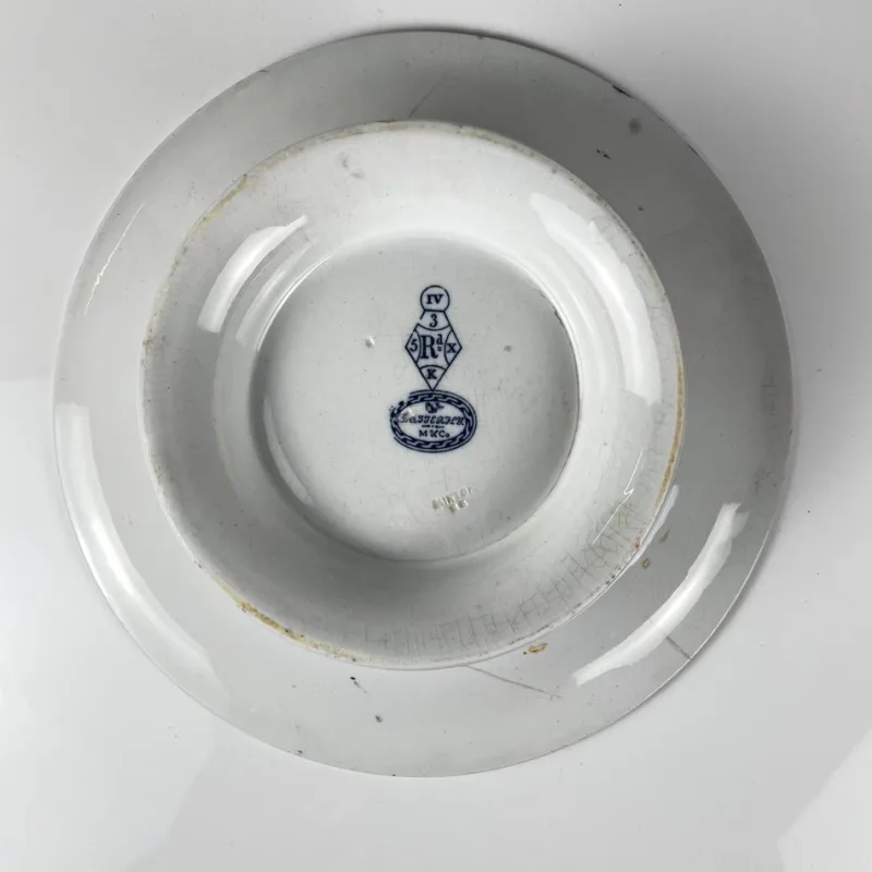 Clearance Pamono Low Blue Butterfly Compote Dish on Pedestal by Minton & Co., 1876