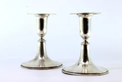 Pamono Low Candlesticks in Silver, Set of 2><noscript><img width=