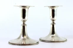 Pamono Low Candlesticks in Silver, Set of 2><noscript><img width=