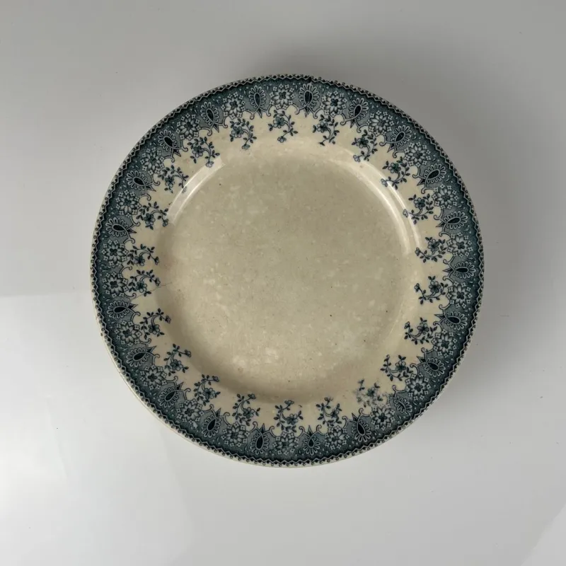 Pamono Low Fruit Bowl in Blue Iron Earth, 1800s> Bowls