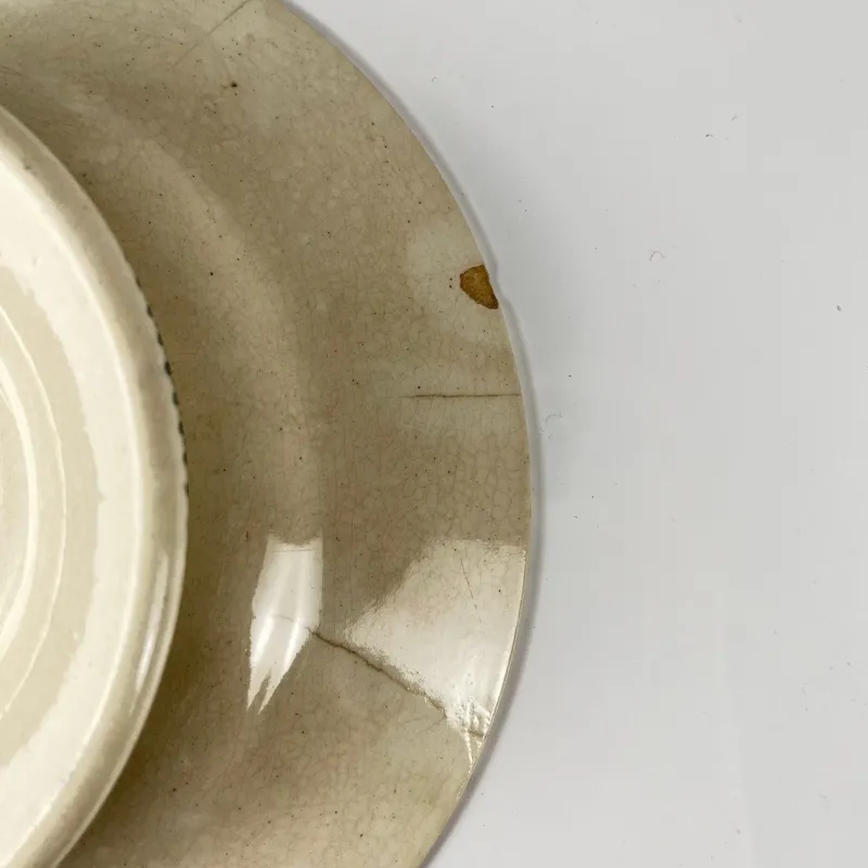 Pamono Low Fruit Bowl in Blue Iron Earth, 1800s> Bowls