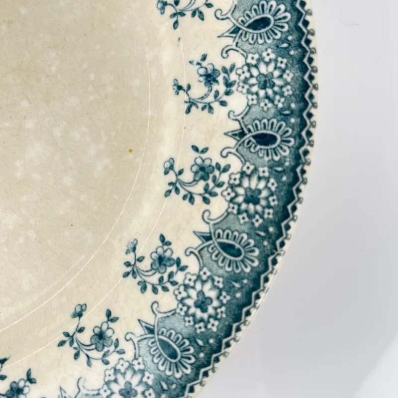 Pamono Low Fruit Bowl in Blue Iron Earth, 1800s> Bowls